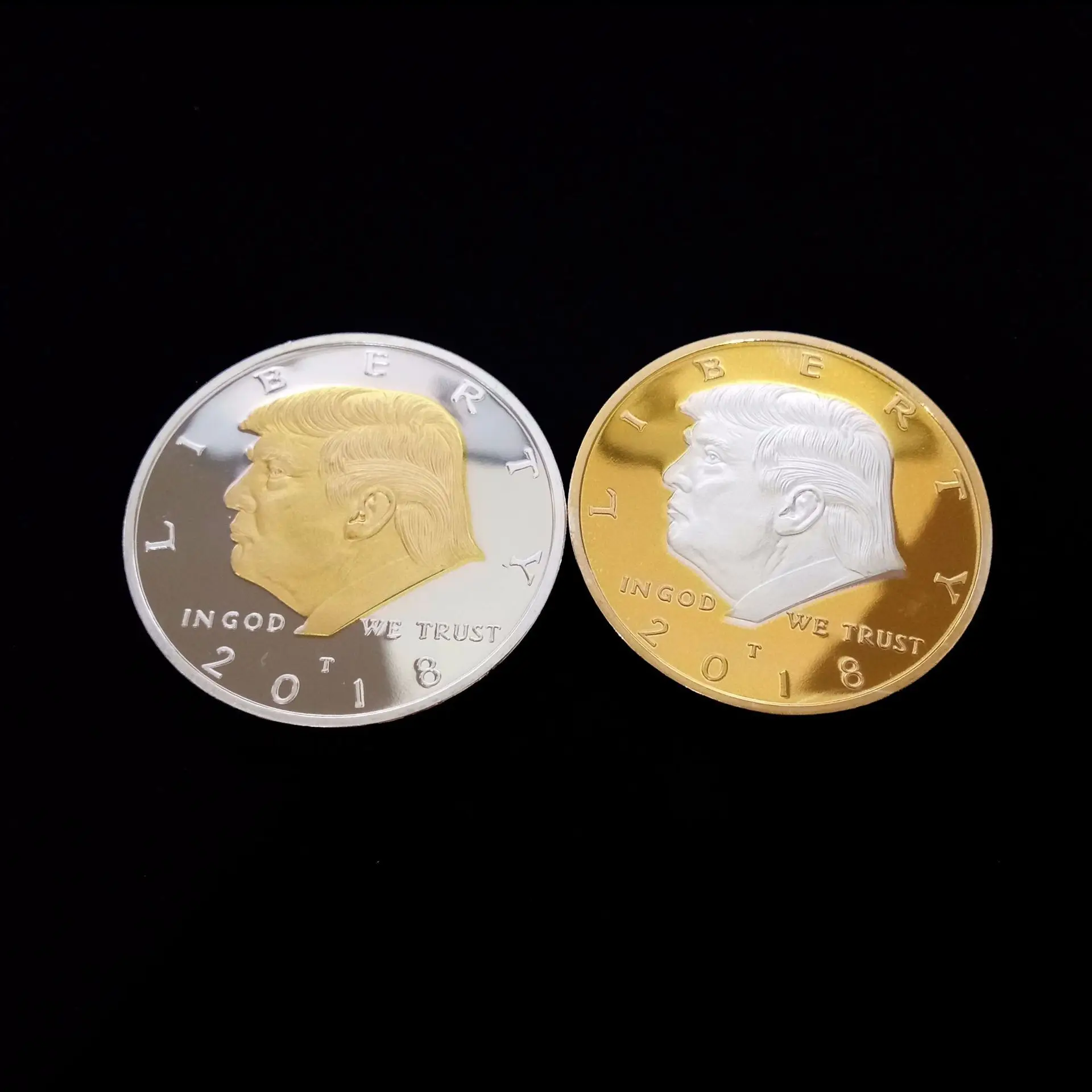 2018 New Gold and Silver Two-color US Trump Collection Gold Commemorative Coins