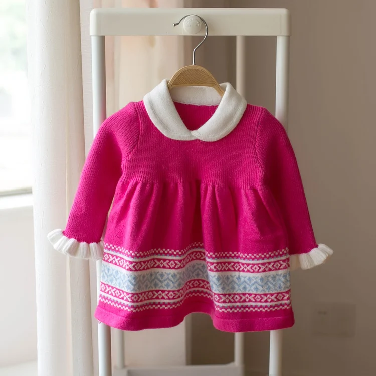 

Children Winter Sweater Dress for Girls knitted kids baby underwear autumn Clothes thick Dresses high quality Christmas Pullover