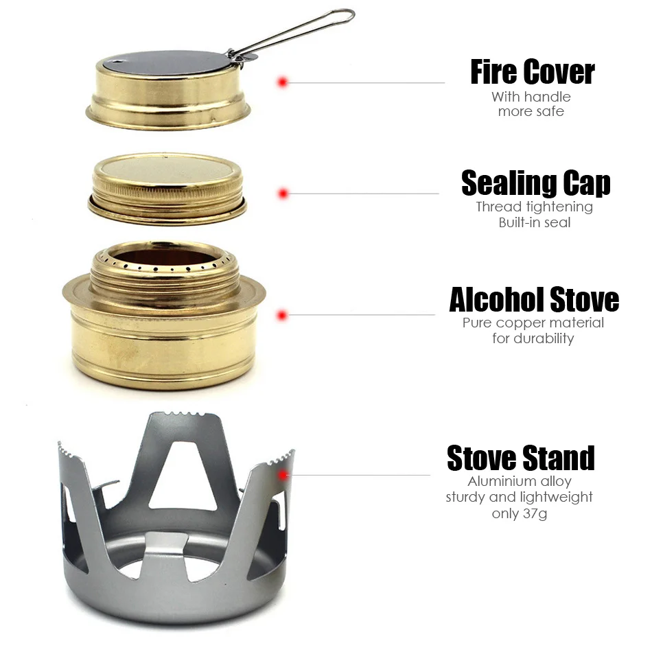 Чистая медь Кемпинг спиртовая плитка подставка Fogao Kamp Ocak открытый готовка портативный мини набор Кемпинг Ветер отражатель