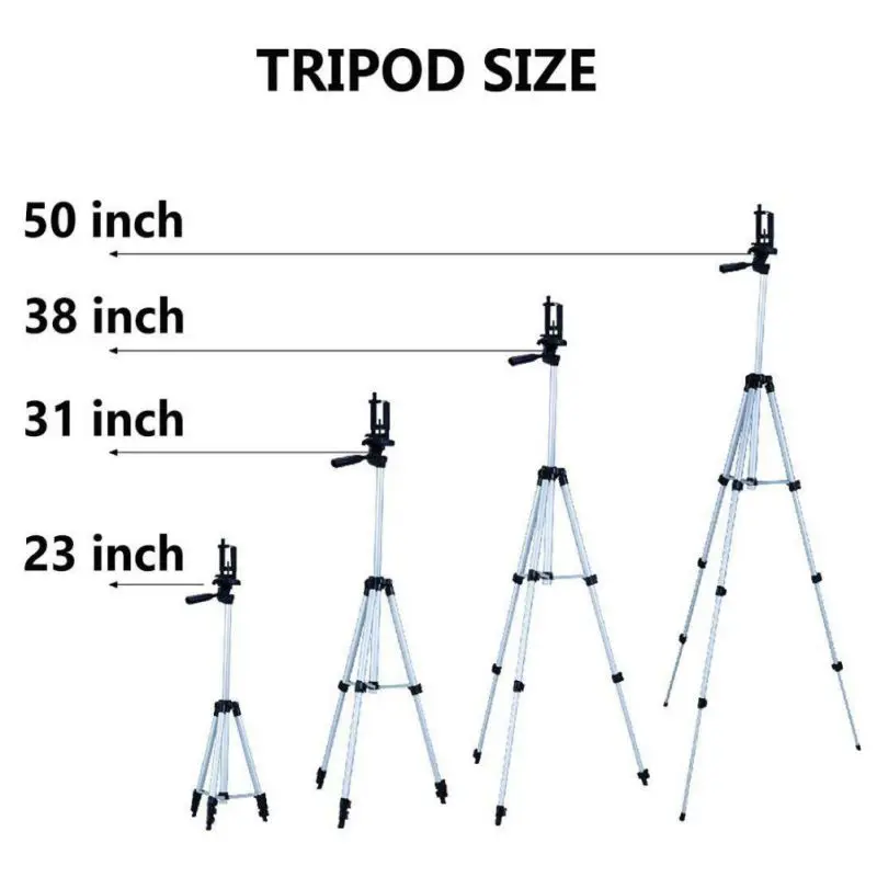 Универсальная селфи палка для камеры штатив 23-50 дюймов алюминиевый штатив для Gopro iPhone Xiaomi SamSung HuaWei