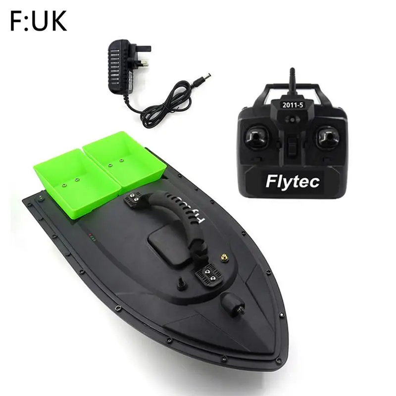 Flytec 2011-5 EU/US/UK рыболовный инструмент Smart RC приманка лодка игрушки двойной мотор рыболокатор корабль лодка дистанционное управление 500 м рыболовная лодка - Цвет: 2011-5 Green UK Plug