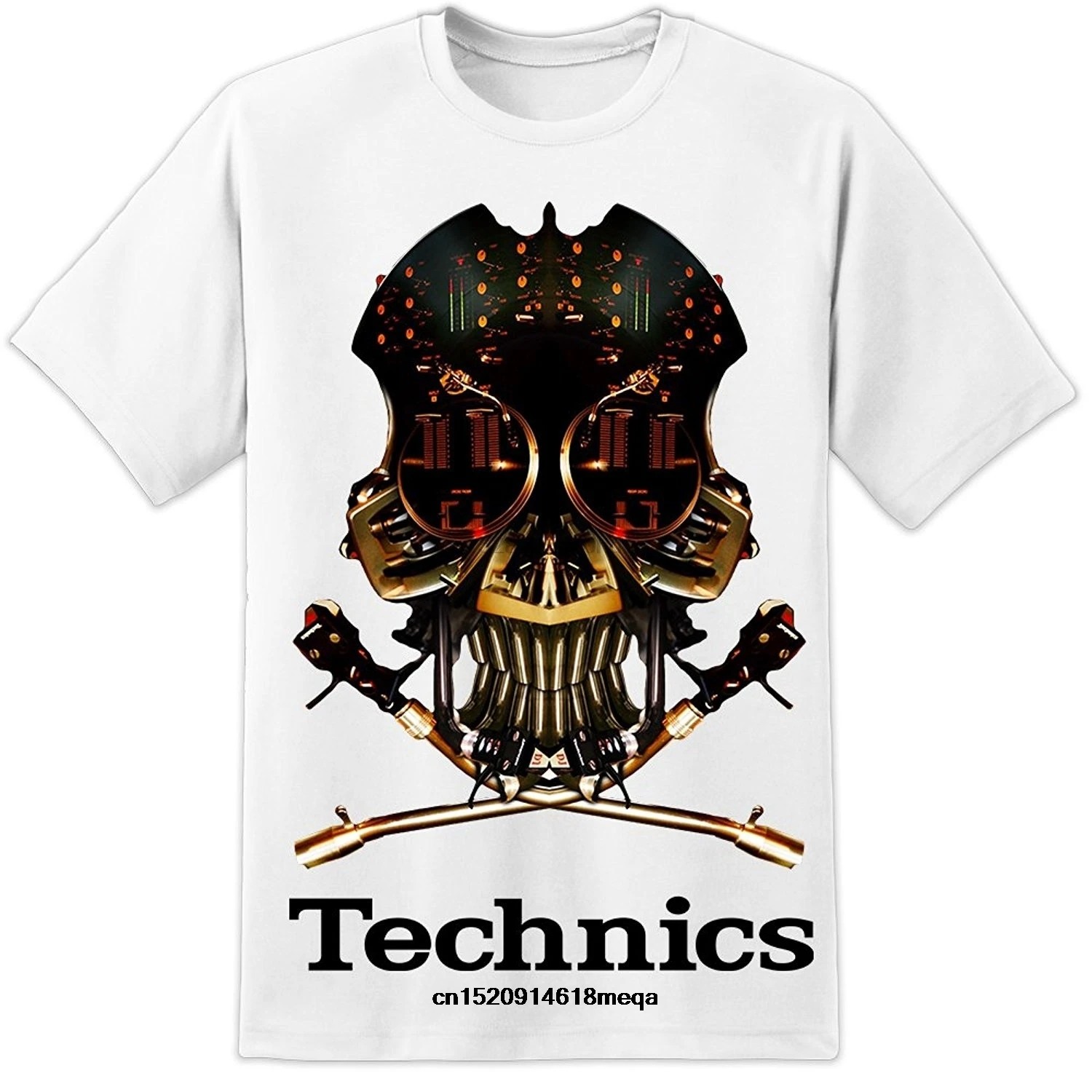 

Technics 1200 DJ Skull DJ T Shirt Vestax Serato Traktor Summer Printed Cotton Tee Shirts