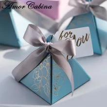 Треугольная пирамида конфеты коробка со свадебными сувенирами и подарки Коробки конфеты для гостей свадьбы для украшения детского душа вечерние поставки