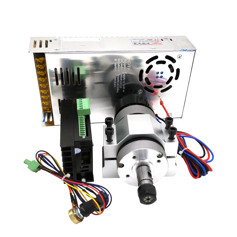 

400W 12000rpm ER11 Chuck CNC Brushless Spindle Motor Driver Speed Controller and Clamp DIY Engraving Machine Accessories Set
