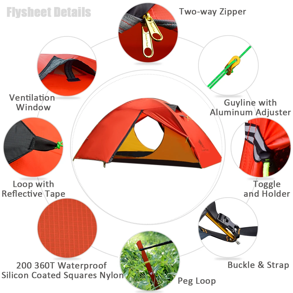 GeerTop водонепроницаемая палатка 1 человек 4 сезона двухслойная Ультралегкая компактная альпинистская походная туристическая палатка
