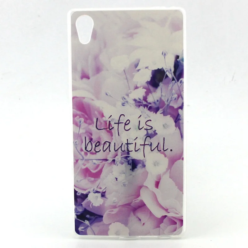 Милые животные Цветы TPU Soft Case For Sony Xperia Z5 plus Случаи Задняя Крышка |