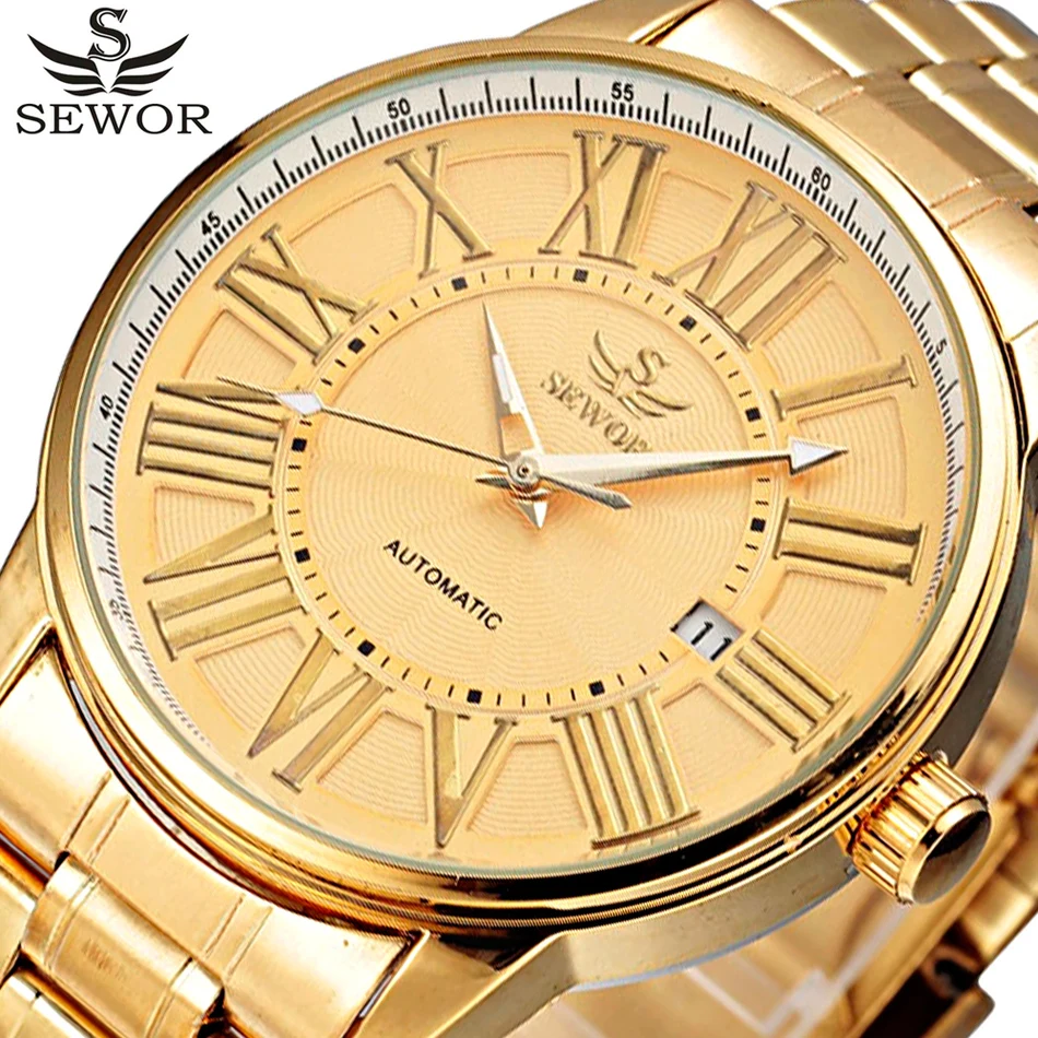 Prix pour 2017 SEWOR Or Complet En Acier Inoxydable Automatique Mécanique Montre Hommes Auto Date Designer Mens Montres Horloge Mâle Relogio Masculino Prix pour 2017 SEWOR Or Complet En Acier Inoxydable Automatique Mécanique Montre Hommes Auto Date Designer Mens Montres Horloge Mâle Relogio Masculino