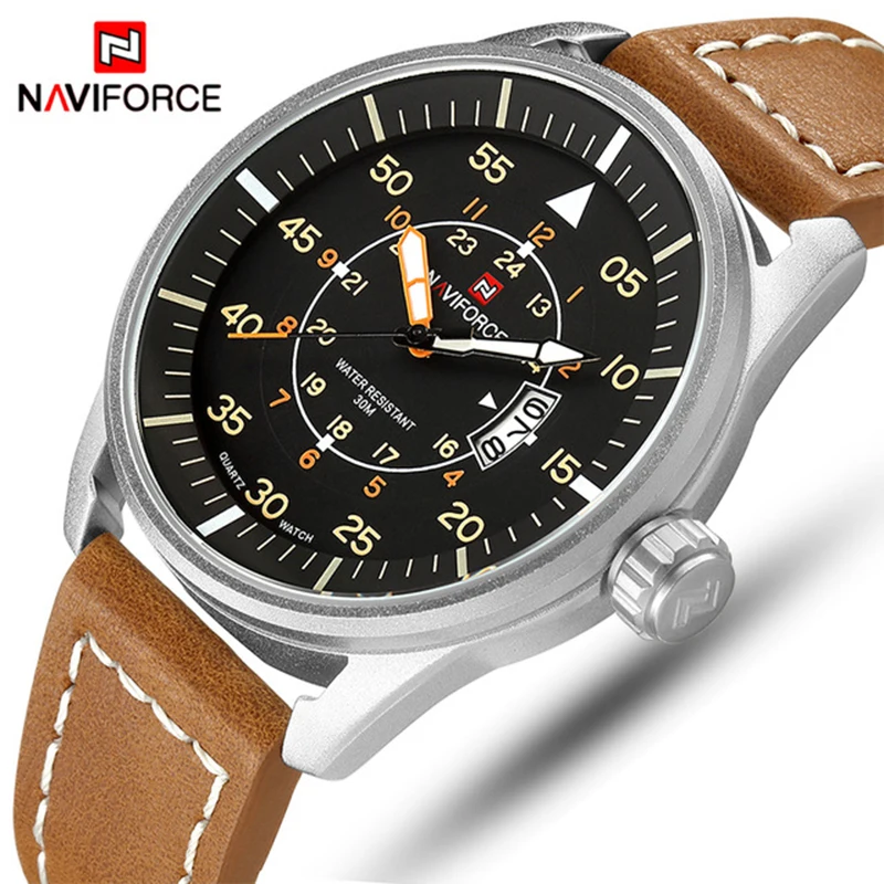 NAVIFORCE Топ люксовый бренд спортивные часы мужские модные кварцевые часы с датой мужские водонепроницаемые армейские военные часы Relogio masculino