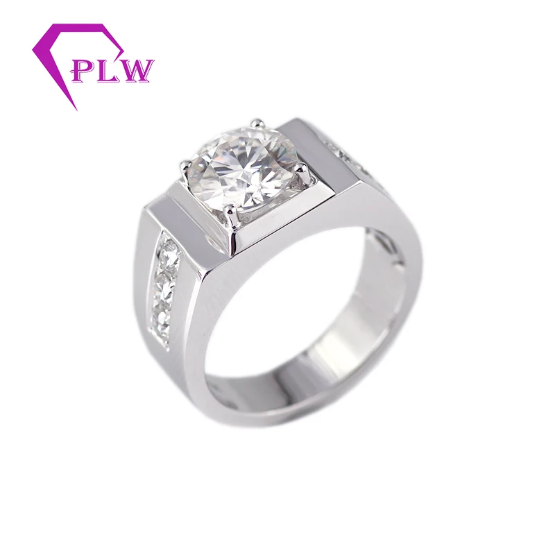 14K белое золото основной камень 3ct 9 мм сторона 3 мм D Цвет Moissanite алмаз мужское кольцо обручальное кольцо из Прованса ювелирные изделия
