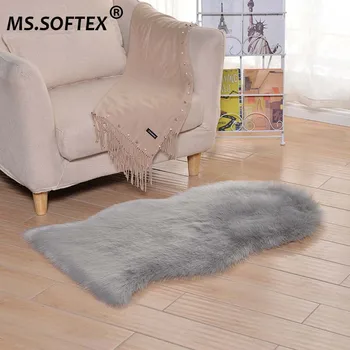 

Ms.Softex Sheepskin Plush Artificial Fur Carpet Long wool Carpet Soft Faux Fur Bedroom Floor Rug Washable