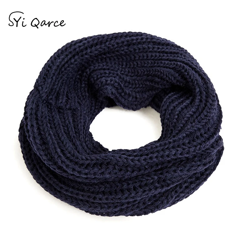 SYi Qarce, высокое качество, детский зимний супер теплый толстый вязаный шарф, кольцо, шейный платок для девочек и мальчиков, шейный шарф, NW128-40