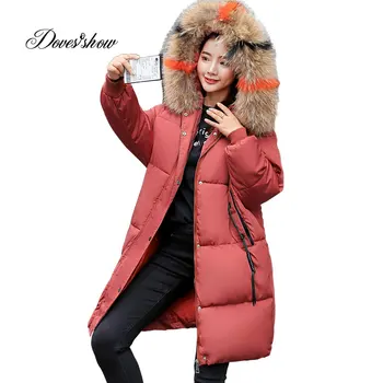 

Hooded Elastic Fur Collar Winter Down Coat Jacket Thick Warm Slim Women Casaco Feminino Abrigos Mujer Invierno 2018 Parkas 601