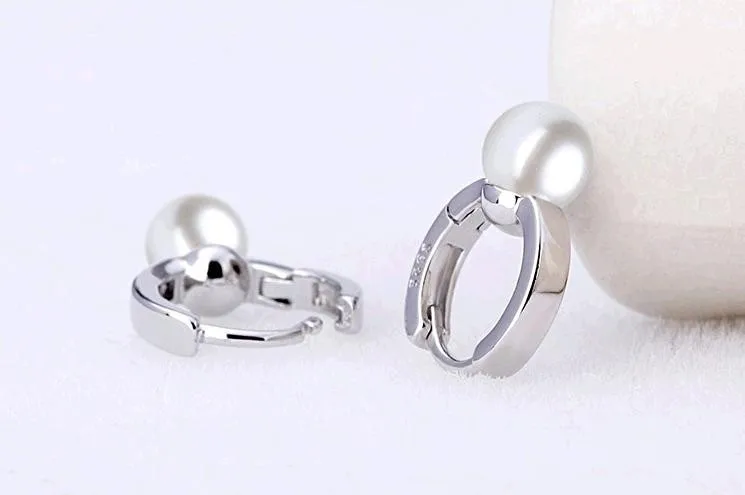 Новое поступление, жемчужные серьги из серебра 925 пробы, гипоаллергенные серьги-кольца для женщин