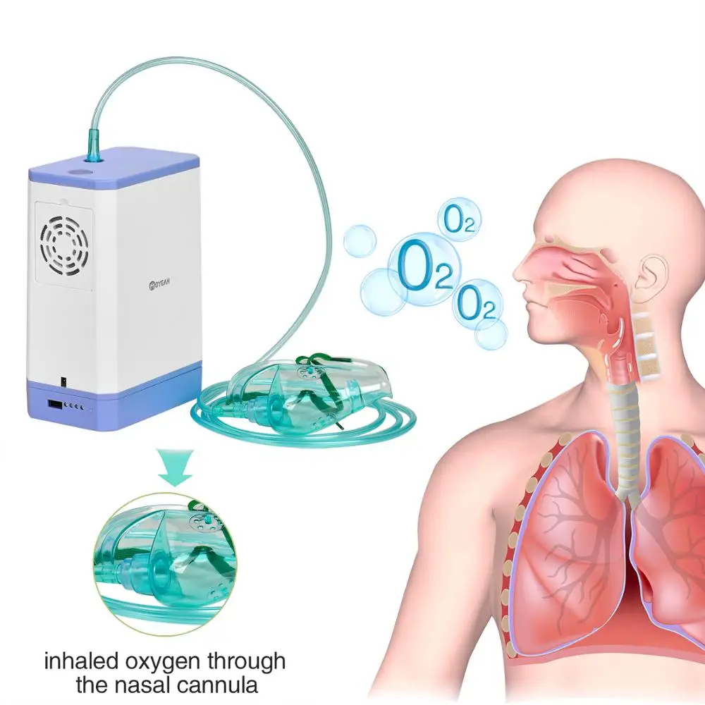  Portable Home Oxygen Generator Medical Machine 3L/Min Li Battery oxygen Concentrator With Nasal Can