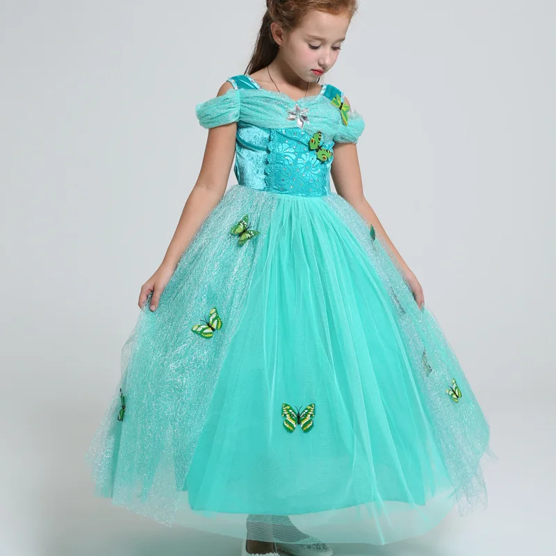 5 цветов, праздничные платья для девочек на свадьбу с цветочным рисунком, костюм бабочки «маленькая русалочка», «Золушка», «Спящая красавица», одежда принцессы
