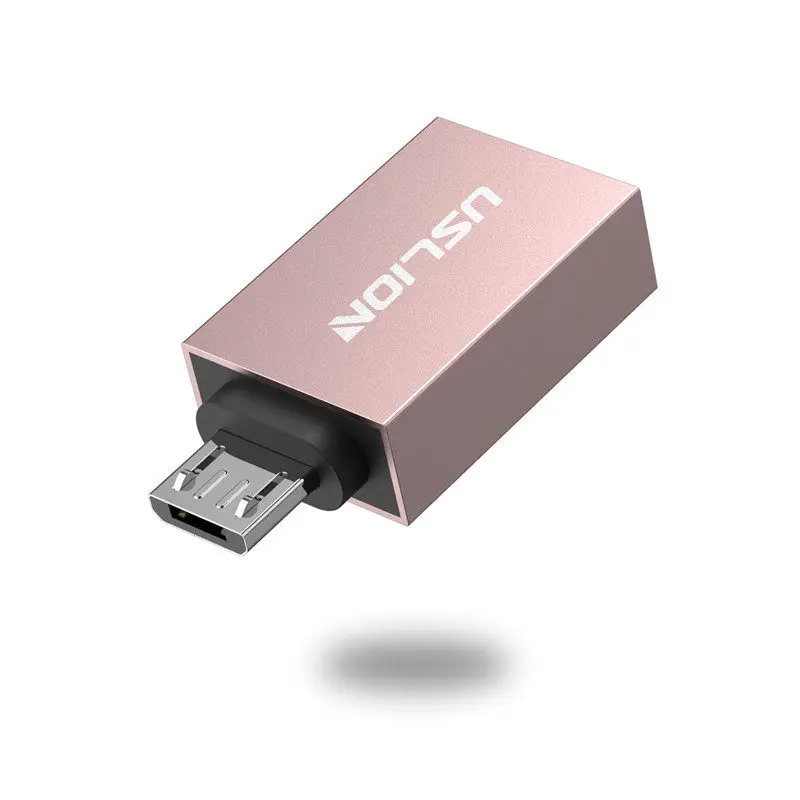 USLION OTG Micro USB адаптер OTG Micro USB к USB 3,0 конвертер кабель для передачи данных для телефона Android Мини адаптер для samsung Xiaomi - Цвет: Rose Gold