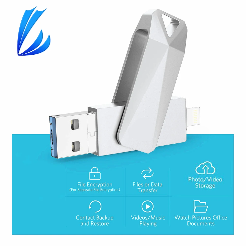 LL TRADER 5PCS Wholesale 64GB Metal USB Flash Pen drive 128g Drive For iPhone Android iOS OTG 16G Stick Key Memory | Компьютеры и офис