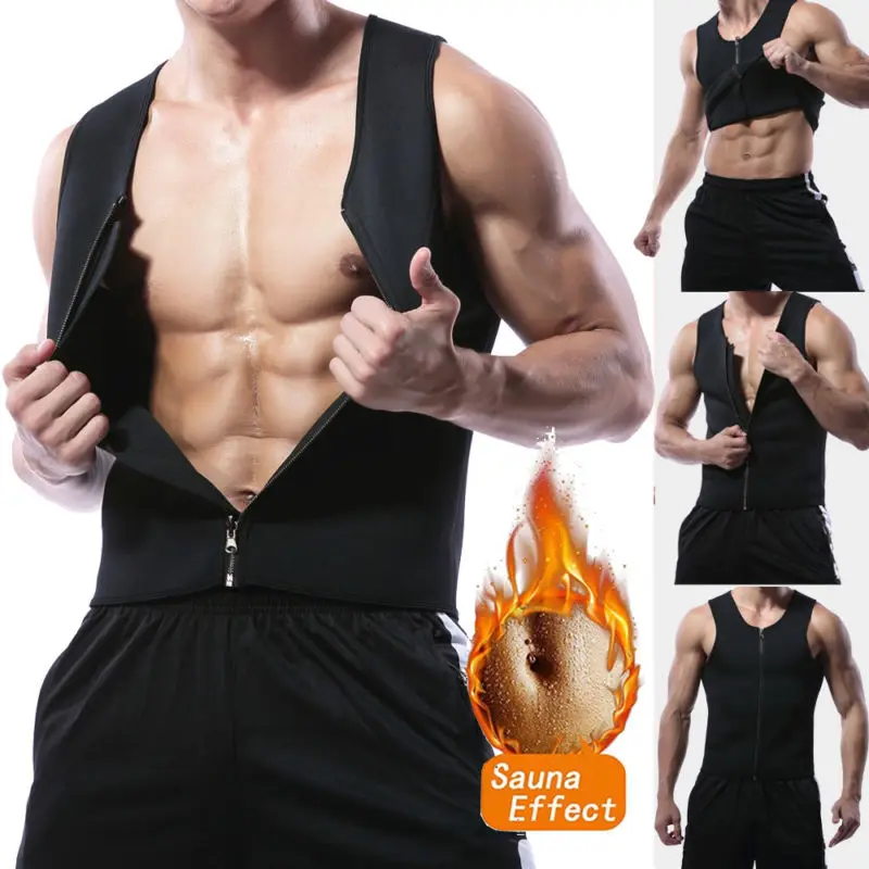 Buy FDBRO Men Skinny Vest Fitness Gym Sport Run Zipper Slim Vest Body Shaper