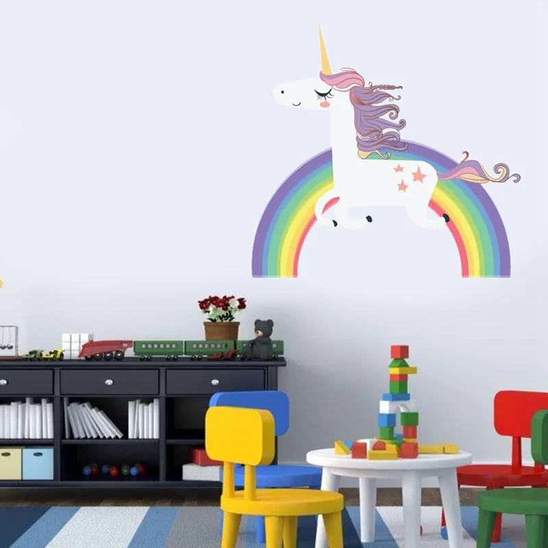 Unicorn Wall Sticker DIY Home Windows Wall Decoration for Nursery Kids Baby Girls Bedroom Living Room Wall Decor or Party Birthday
