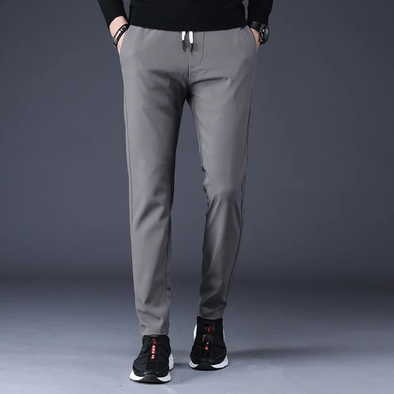 Mens Stretch Pants Korean Casual Slacks 