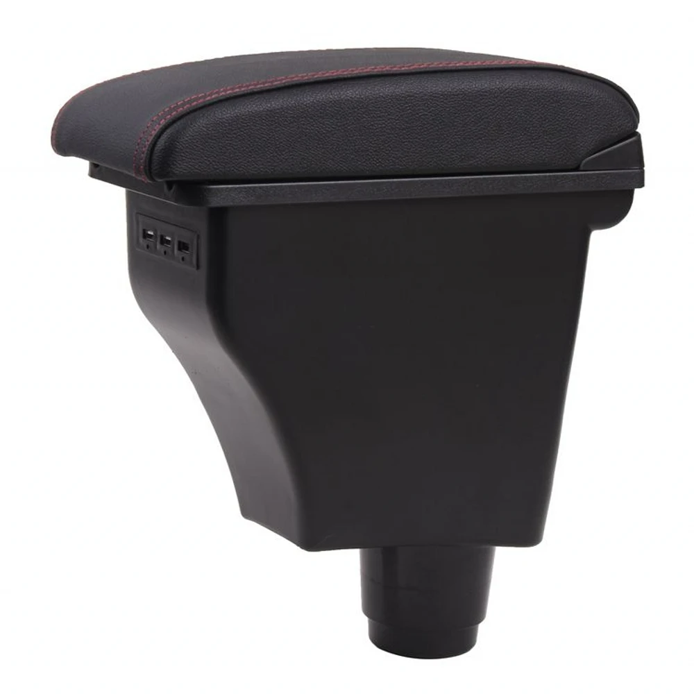 For Dacia Renault Logan armrest box 2013- Dual Armrest Cup Holder Box Leather Arm Rest Console