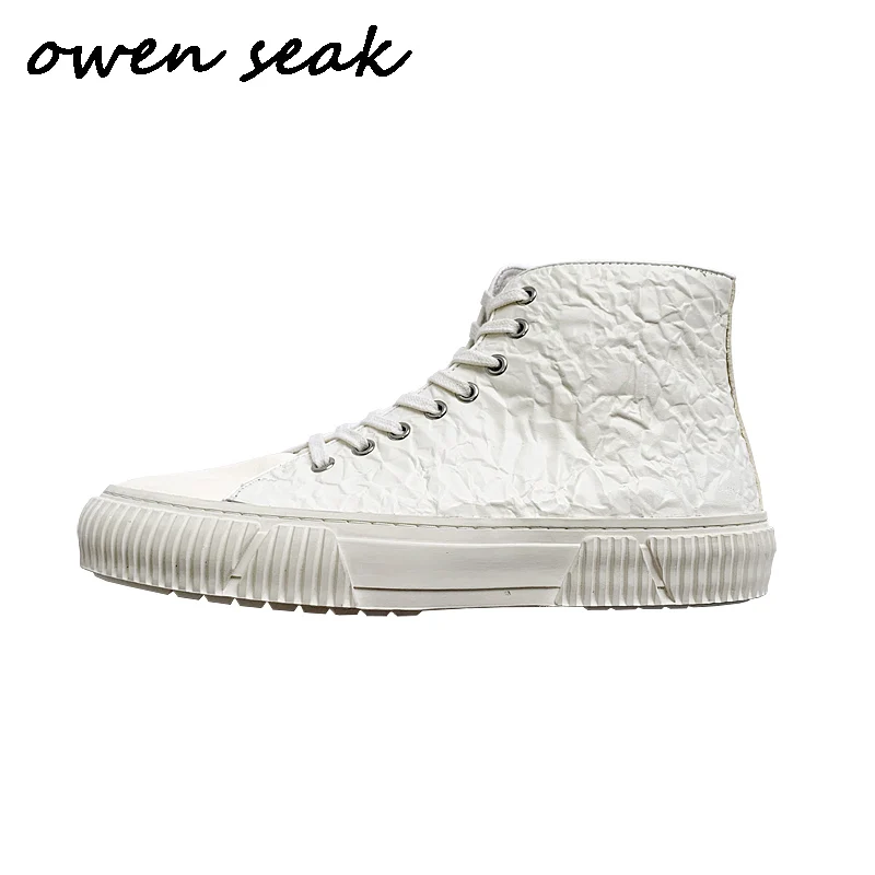 

19ss Men Casual Boots Cow Leather High-TOP Ankle Luxury Handmade Trainers Spring Rock Zip Lace-up Flats Black Shoes Sneakers