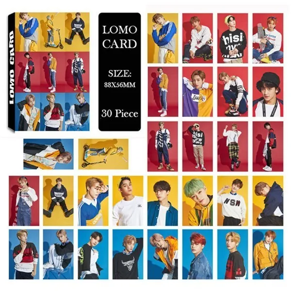 LOMO Card KPOP BIGBANG/EXO/BLACKPINK/GOT7/IKON/RED VELVET/SJ/NCT127/IZONE/TXT/TWICE/MONSTAX/Album Small Cards Photo Photocard - Цвет: NCT