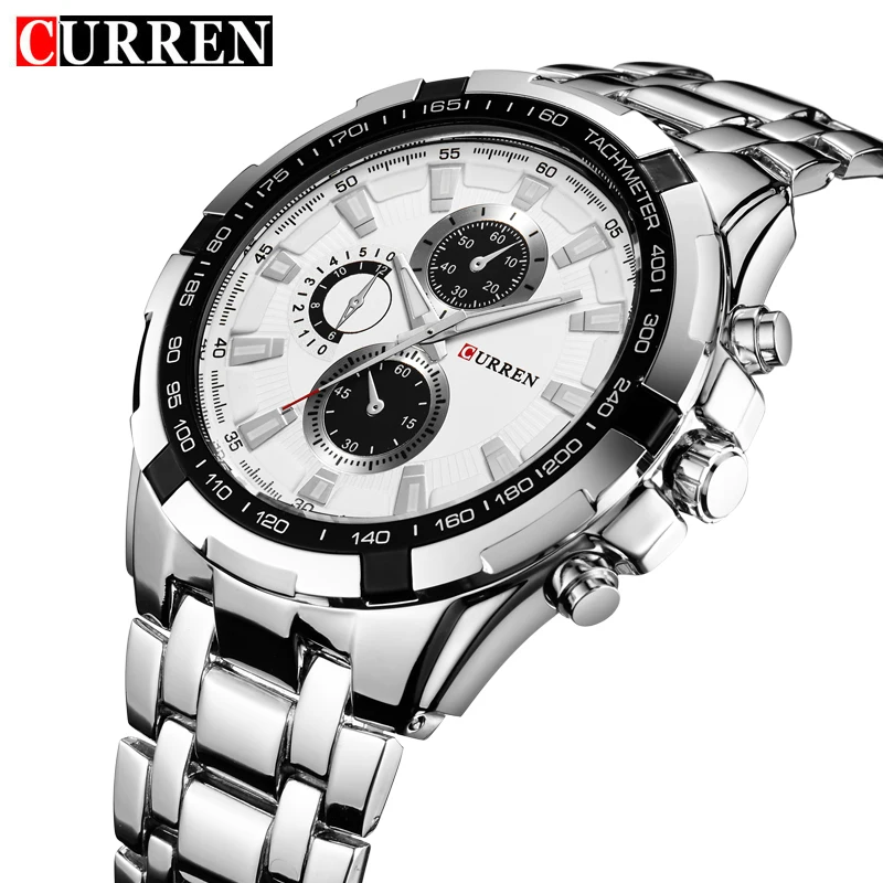 

CURREN Luxury Brand Full Stainless Steel Analog Fashion Men's Quartz Watch Business Montre Watch Men Watches Relogio Masculino