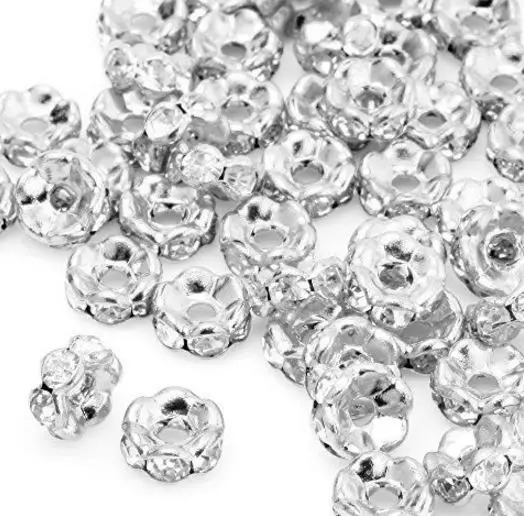 

6mm 8mm 10mm 12mm white Crystal XF534WR Rhinestone Rondelle Spacer Crystal Plated mental DIY Jewelry Crafts Bracelet necklace