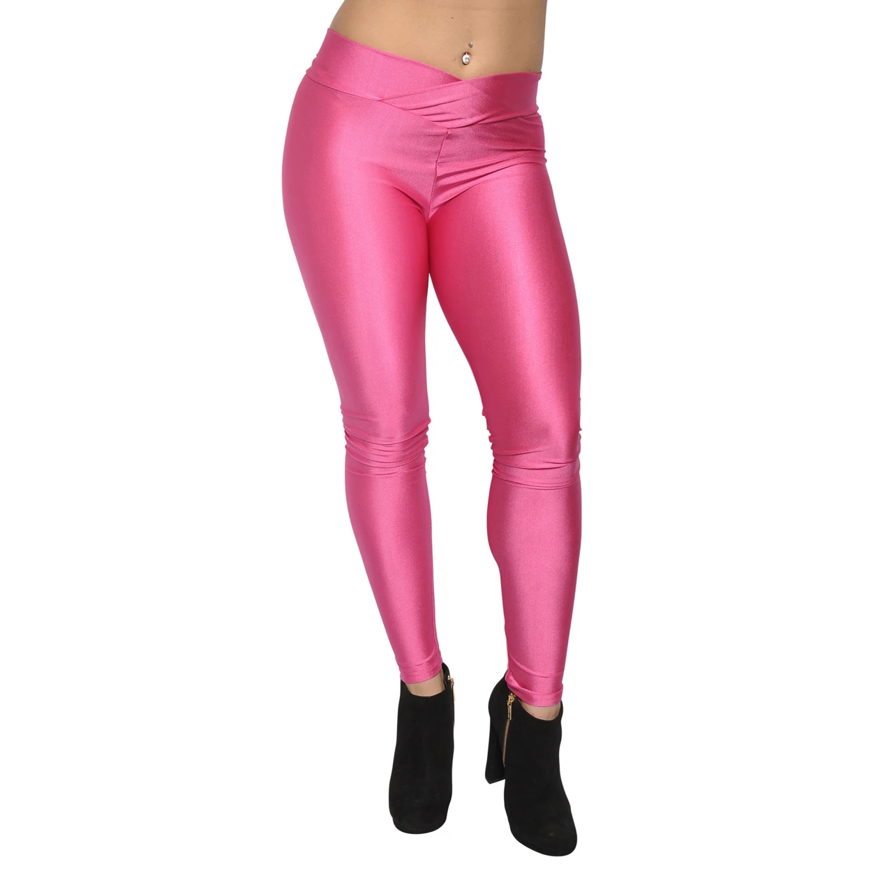 Women's V-Waist Leggings Medium Pink (1)