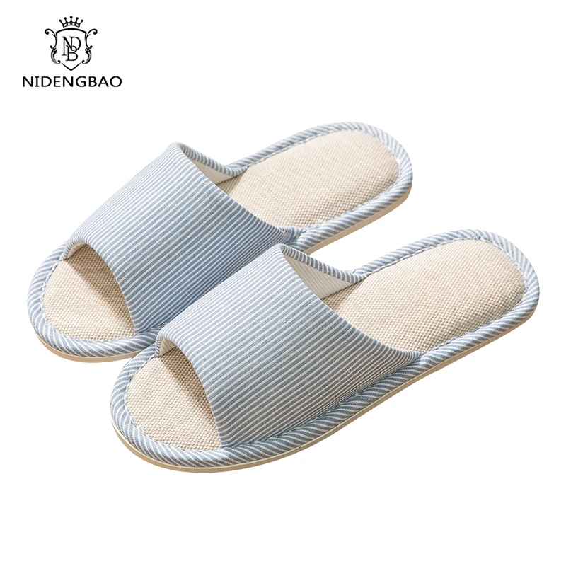 

Fashion Striped Flax Warm Slippers for Women & Mens Open Toe Winter Slippers Warm Slippers Indoor Bedroom Casual Shoes Footwear