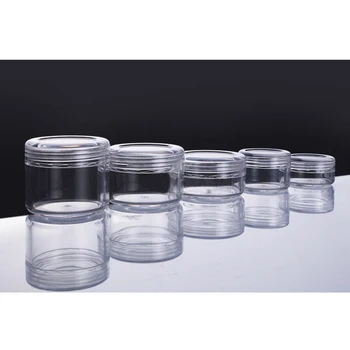 

10pcs Empty Cosmetic Containers Cream Jar Plasitc Bottle Powder Shadow Cosmetics Tin Clear Cans Concave Caps 3g 5g 10g 15g 20g