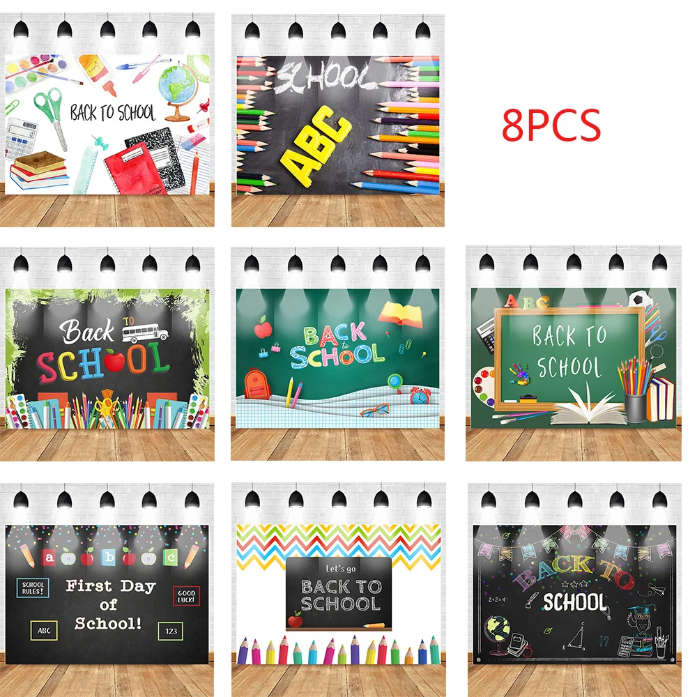

Mehofoto Back to School Photography Backdrop Welcome Back to School Blackboard Background Pencil First Day of School Backdrop