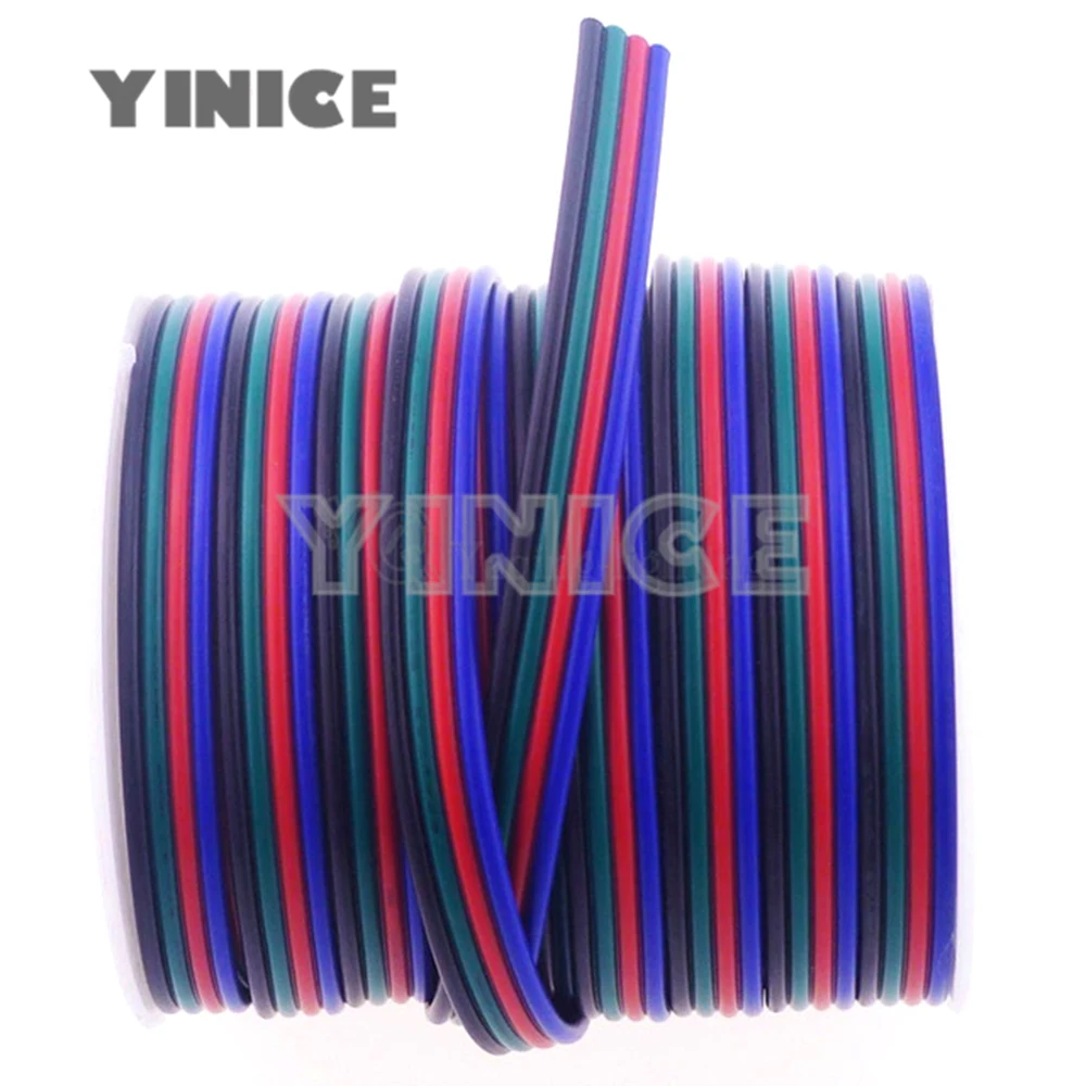 22AWG светодиодный Подключите светодиодный RGB провод кабель 2-контактный 3pin 4pin 5pin для WS2812 WS2811 RGB/rgbw 5050 3528 Светодиодные ленты 5 м 10 м 20 м 50 м