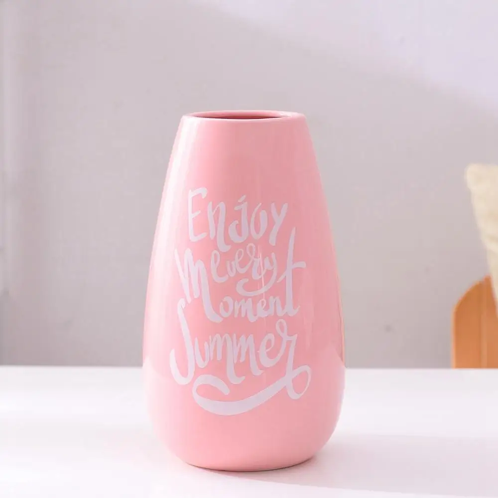 1 шт. современная керамическая ваза Фламинго ваза для цветов фарфор гидропонный контейнер домашняя Свадебная центральная часть украшения(S/M/L - Цвет: Pink L