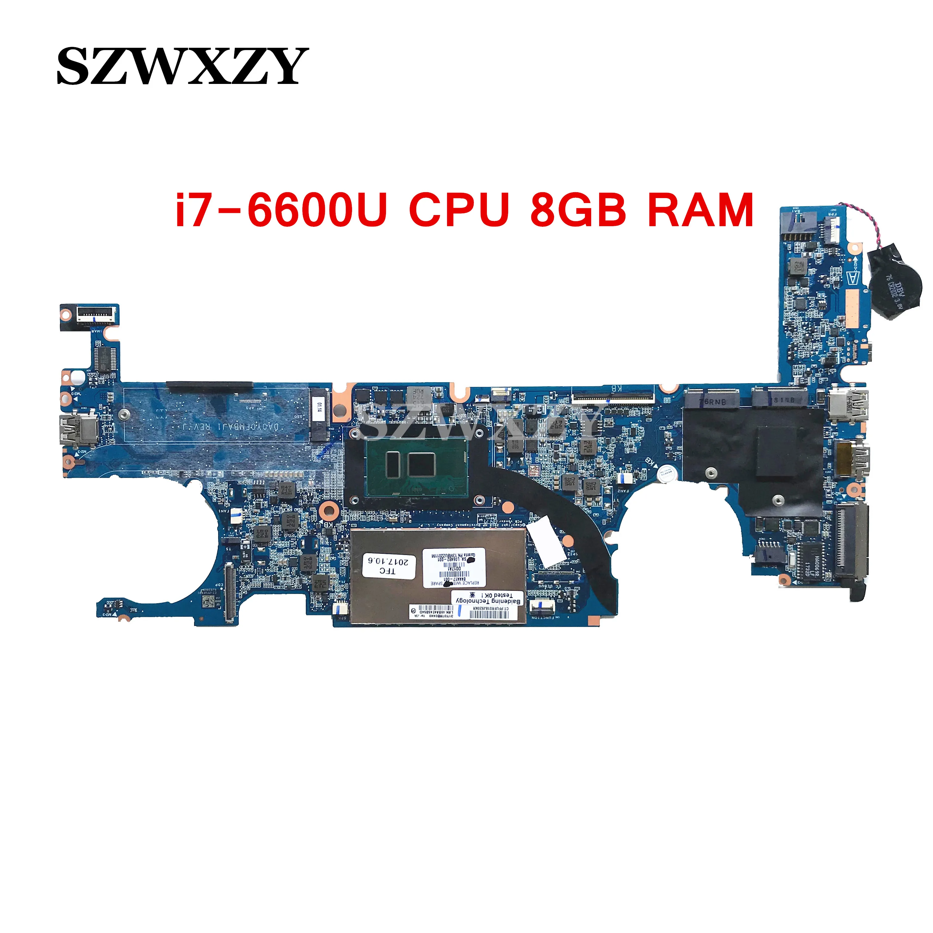 Для HP EliteBook 1040 G3 материнская плата для ноутбука 844417 001 501 601 DA0Y0FMBAJ1 с i7 6600U CPU 8GB