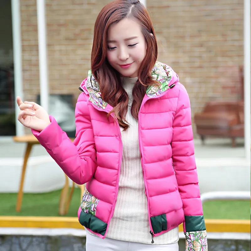 Couleurs red Manteau D'hiver yellow Hiver Femme Femmes Épais Outwear Coton Grande Veste Courte Vers Le rose 2 Ouatée Bas white Black Red Tt255 Parka green Taille Rembourré pink dxPgdw