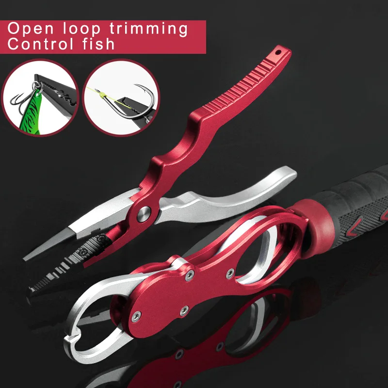 

Control Fish Clamp Device Aluminum Alloy Fishing Tackle With Weight Scale Ruler Professional Fishing Accessories