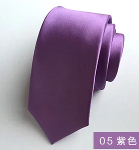 Сплошной цвет галстук мужской корейской версии 6 см маленькая узкая версия формального бизнеса свадебные галстуки Красный Синий Черный Серебряный галстук - Цвет: 05