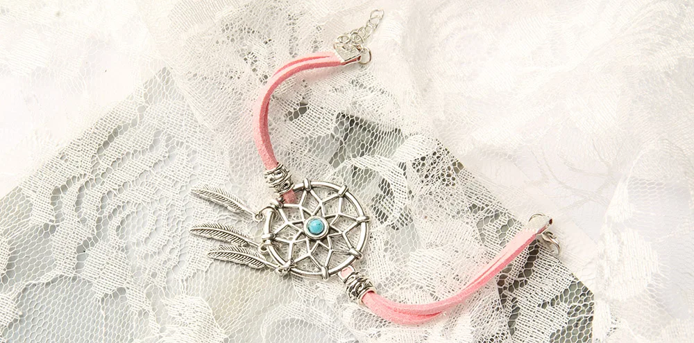 MIAMOR 6 цветов Мини браслет из Ловца снов ручной работы Ловец снов сеть с металлическим пером подарок для влюбленных 1 шт AMOR018