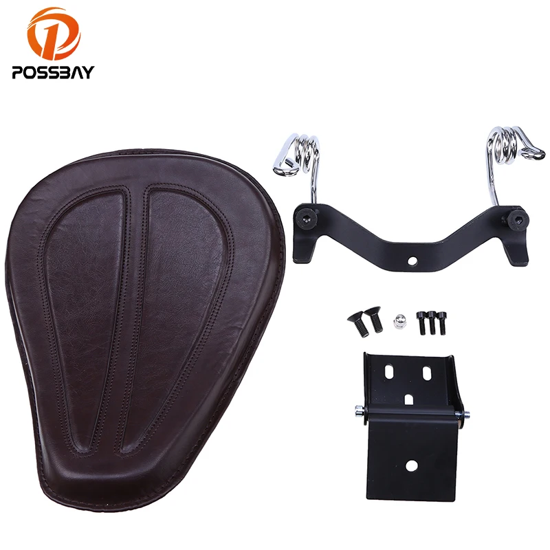 Best POSSBAY Motorcycle Seats Cafe Racer Seat Motocross Bike Custom Chopper Bobber Bracket amp;Spring for Harley XL1200 883 48 09 15