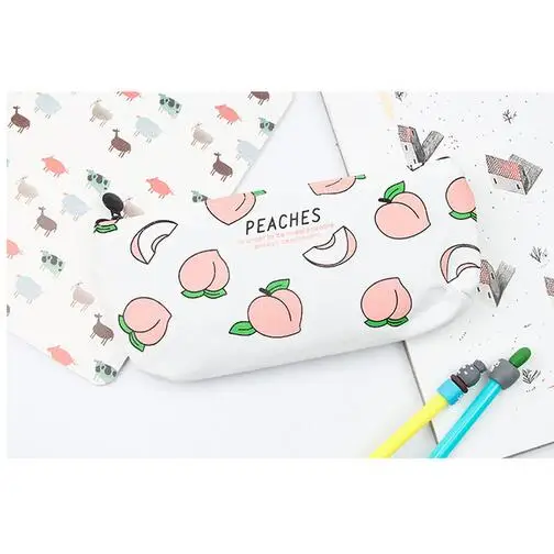 Холщовый Полосатый чехол-карандаш для девочек, милый геометрический розовый чехол-карандаш, сумка для ручек, канцелярская сумка для школьных принадлежностей escolar - Цвет: 5