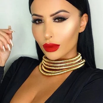 

Kim Kardashian Necklace Choker For Women Maxi Jewelry Boho Rope Chain Collar Statement Necklaces Magnetic Fashion Accessories