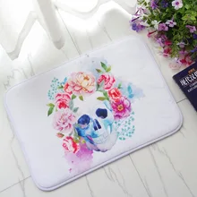 CAMMITEVER модные черепа узоры печати для ванной кухня пол двери Коврики для спальни ковер Нескользящие мягкие фланелевые коврики для дома