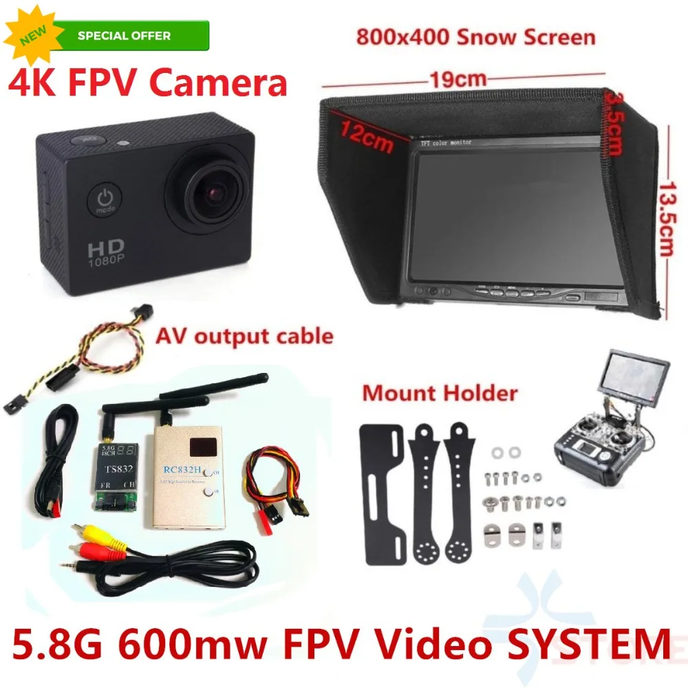  FPV Combo 800x480 Non-blue Monitor + 600mw Tx and Rx + Radio Holder For SJCAM SJ4000 XiaoMi Yi Spor
