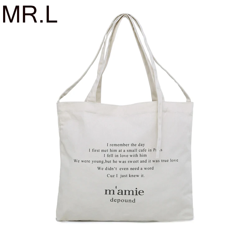

MR.L Shopping Bag Solid Canvas Shoulder Bags Environmental Tote Package Tassel Crossbody Bags Purses Casual Handbag For Women