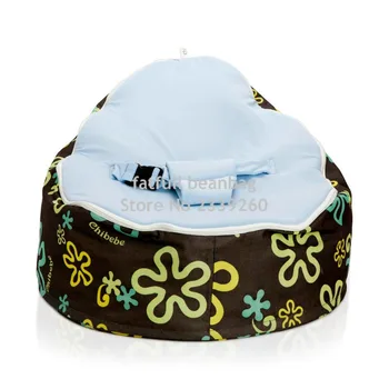

COVER ONLY, NO FILLINGS - Splash pattern with blue strap harness seat baby beanbag chair, sleeping toddler kid bena bag sofa