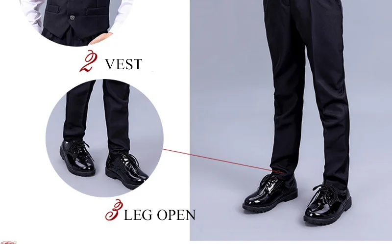 Boys vest set children clothing set boys suits for weddings Prom clothes child piano costume suit for boy waistcoat shirt pants (3)