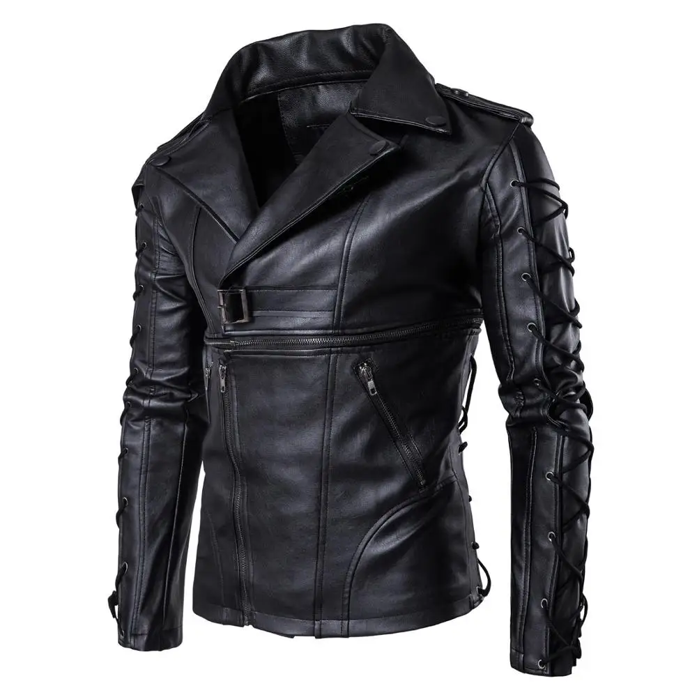 High Quality Men faux leather Streetwear coat Men Drawstrings Motorcycle Jackets Hiphop skateboard Punk Leather Jacket 072806 High Quality Men faux leather Streetwear coat Men Drawstrings Motorcycle Jackets Hiphop skateboard Punk Leather Jacket 072806