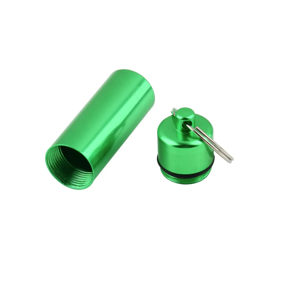 7 optional Keychain Pill Box WaterProof Silvery Aluminum Drug Case Bottle Holder Container | Красота и здоровье